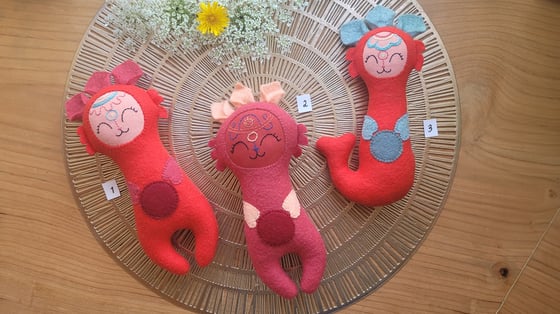 Image of Space Beans and Mermaid in Deep Reds