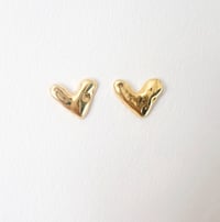 Image 1 of Molten Vermeil Heart Earrings 