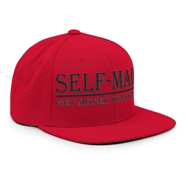 Selfmade Snapback Hat blk writing 