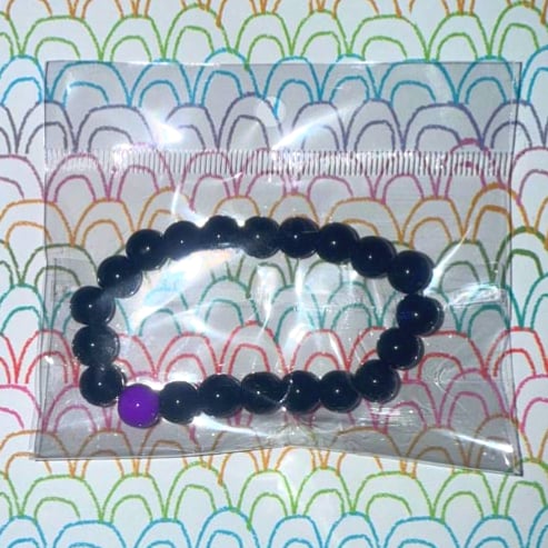 Image of Black Glass Beaded Bracelet 
