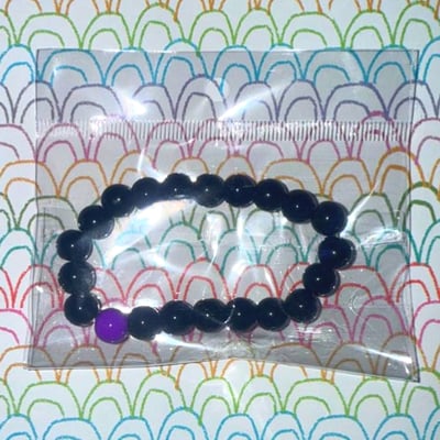 Image of Black Glass Beaded Bracelet 