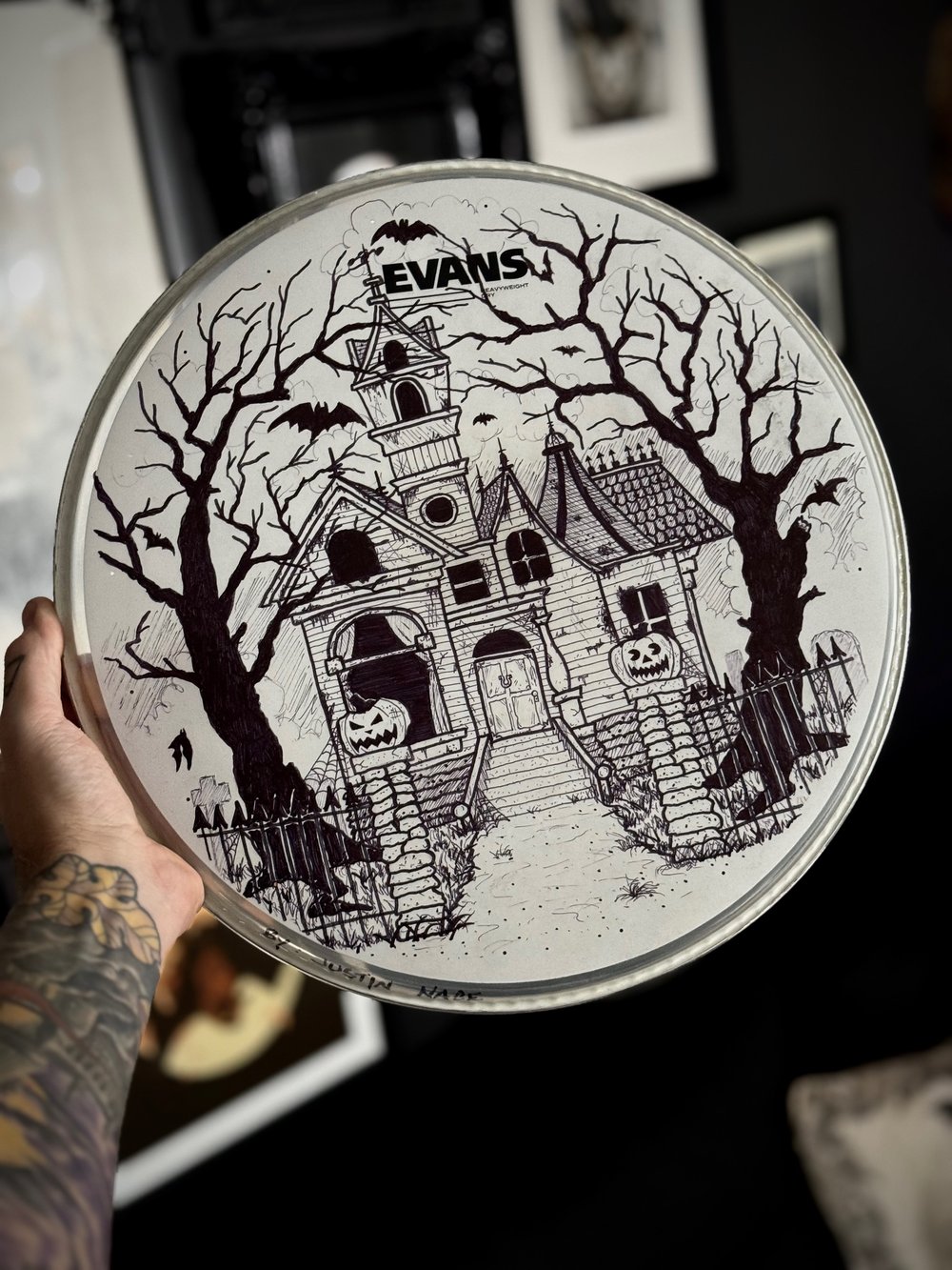 Image of Original Used Drum Head Artwork