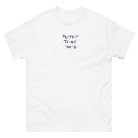 Image 2 of PROTECT TRANS YOUTH  - Embroidery Tee (Trans Colours )