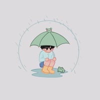 rainy mob circle sticker