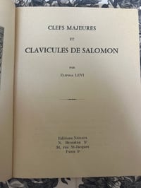 Image 2 of Eliphas Lévi, clefs majeures et clavicules de Salomon, fac similé de 1971.