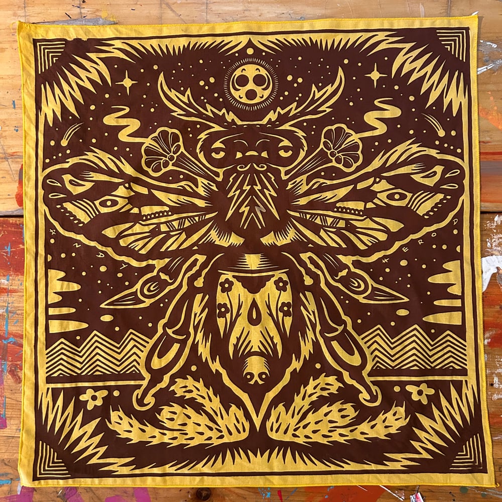 Image of “You’re Doing Great” Phases of the Bee / Spirit Guide Bandanna 