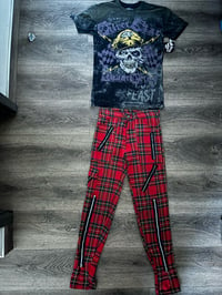 Image 1 of OG PLAID BONDAGE PANTS 1980 & PIRATE T SHIRT 