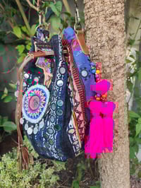 Image 10 of Slouch bag leather pulley - black White 