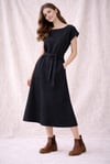 Black Denim Midi Dress with free postage sizes 8-20