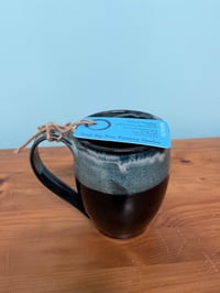 Image 2 of M48 Black Large Mug Wider Blue Lip