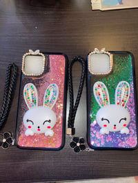 Glitter bunny phone case 