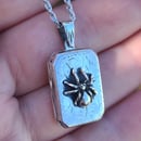 Image 1 of Rectangular Sterling Silver Spider Locket Necklace 