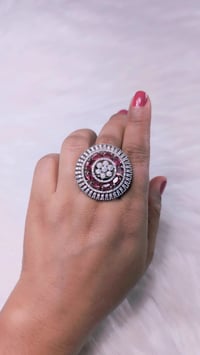 Image 1 of Janette Ruby_American Diamond Adjustable Ring