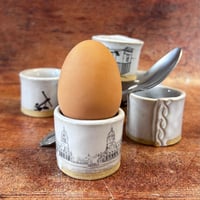 Image 1 of Egg Cups, Naval College, Severndroog, #CAFC, Blackheath Tea Hut, Deptford High St, #CAFC,