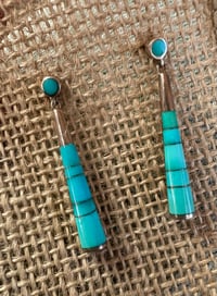 Image 1 of Inlay tube design post earrings 