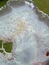 Image 9 of Large Agate Slice With Druzy Crystal Pockets #2249