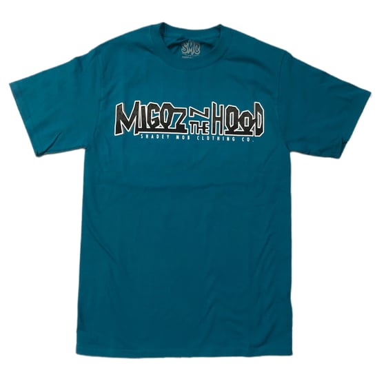 Image of Migoz N The Hood shirt “Sharks Edition” (Teal & Black)