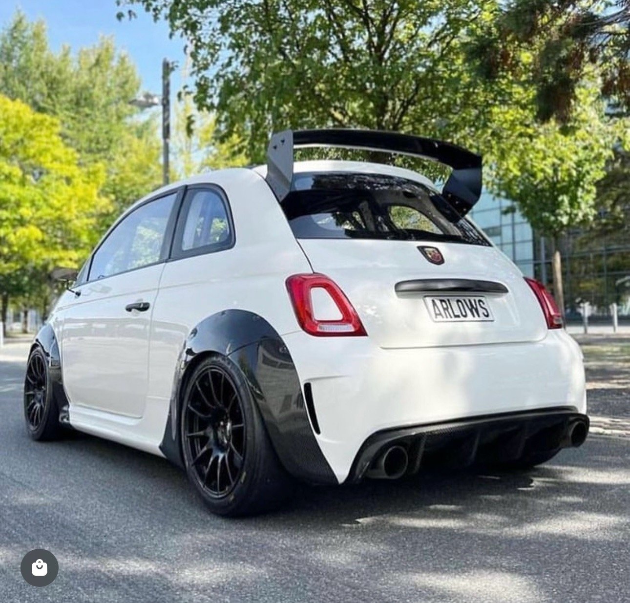 Fiat 500 / 595 / 695 - Track Spoiler Version (Carbon or Fibre Glass blade)  | Track Car Aero