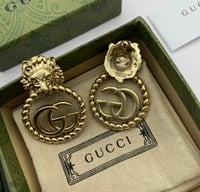 Image 5 of Gucci GG Vintage Lion Round Earrings