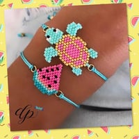 Image 4 of Beads- Watermelon 🍉 and turtle 🐢 bracelets- handmade