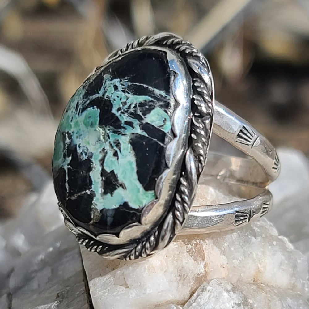 Image of Nevada Variscite Handmade Sterling Silver Ring