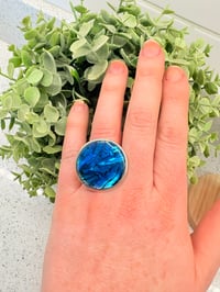 Image 2 of Statement Blue shell Abalone Ring