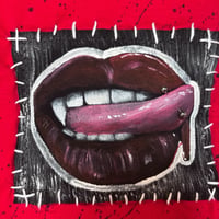 Image 2 of “PIERCED VAMP” Custom Hand Painted Baby Tee MEDIUM
