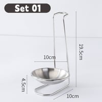 Image 7 of Kitchen Accessories Vertical Single/Double Ladle Spoon Utensil Rack Soup Spoon Rest Stand 