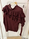 BURG RUFFLE SWEATER