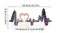 Image 4 of Epoxy Resin Art Heartbeat Crystal Decor with Rose Quartz & Amethyst 