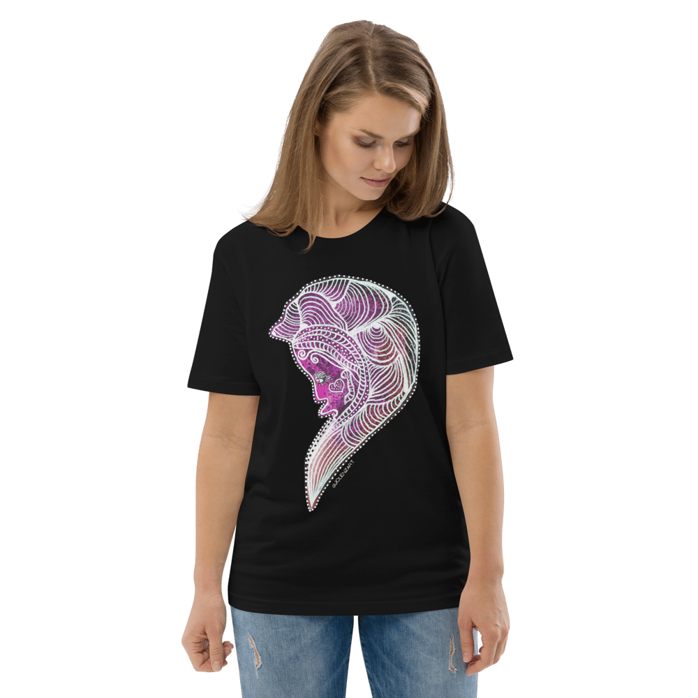 Image of Doodle head Unisex organic cotton t-shirt Pink