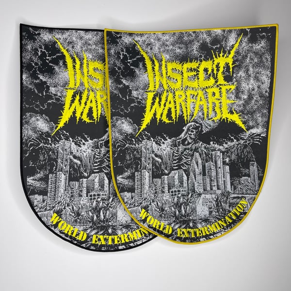 Image of *YELLOW* Insect Warfare - World Extermination Embroidery On Woven Back Patch
