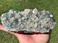 Image 2 of Green Fluorite On Druzy Quartz With UV Dog Tooth Calcite #1965