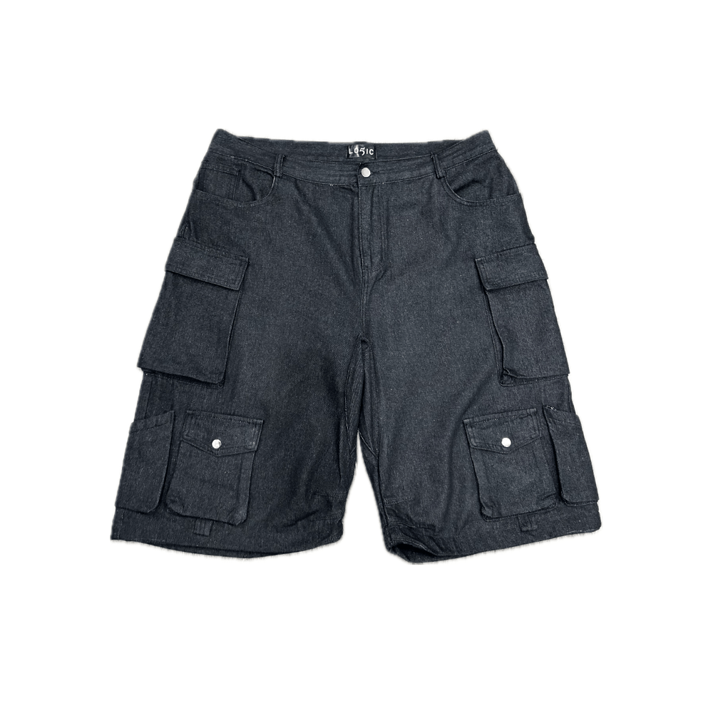 Image of The Wide Leg Denim Cargo Jorts