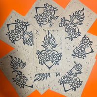 Image 3 of Sacred Heart Linocut Print