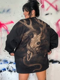 Image 4 of “WILD WILD WEST” CUSTOM BLEACH PAINTED PULLOVER SWEATSHIRT XL