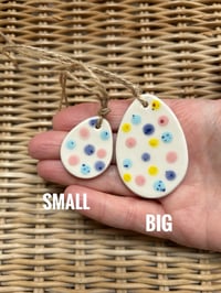 Image 8 of Handmade Ceramic Speckled Polka Dot Easter Egg
