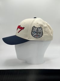Image 1 of CREAM/RED/NAVY SNAP HAT