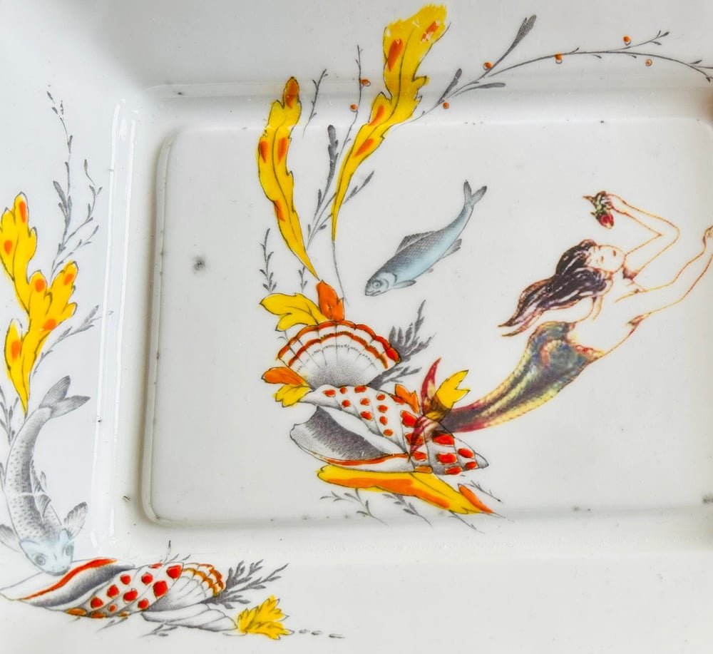 Mermaid on square plate