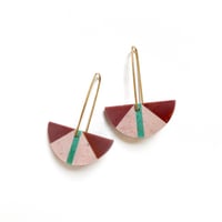 Image 1 of Mookaite, Rhodonite & Chrysocolla Earrings