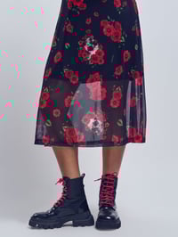 Image 3 of VESTIDO MIDI ROSAS TUL