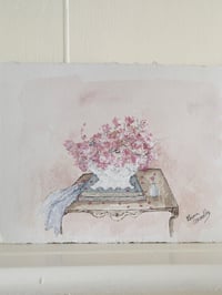 Image 1 of Peonies On The Table, Original watercolour.