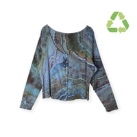 Image 1 of ♻️ UPCYCLED XXL Rib Knit Button Top / Cardigan in Earthy Geode Ice Dye