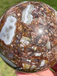 Image 7 of Amethyst With Mexican Lace Agate Sphere  #594