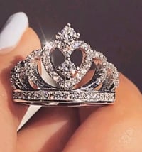 Rhinestone Crown Decor Ring