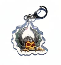 Image 1 of Skull peeker cystal clear keychain