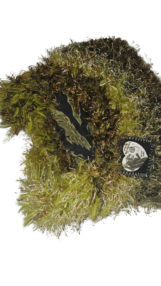 Image of Ghillie 8 - Earth tone fluffy over the shoulder handbag made from new and recycled materials