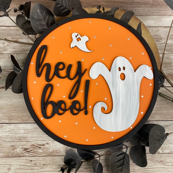 Image of Hey Boo Plaque