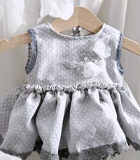 Image 2 of Newborn dress for photo shoots | body-dress | Emma | silver dots | photo props