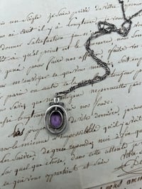 Image 9 of Superbe pendentif en argent massif, améthyste et perle, avec chaîne, époque Art Déco, 1910-30